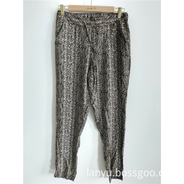 Ladies Loose Casual Drawstring Design Trousers